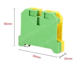 EK16 Grounding Terminal Block Grounding Plastic Terminal Yellow and Green Grounding Terminal Rail Terminal