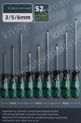 3/5/6mm slotted 9-piece set