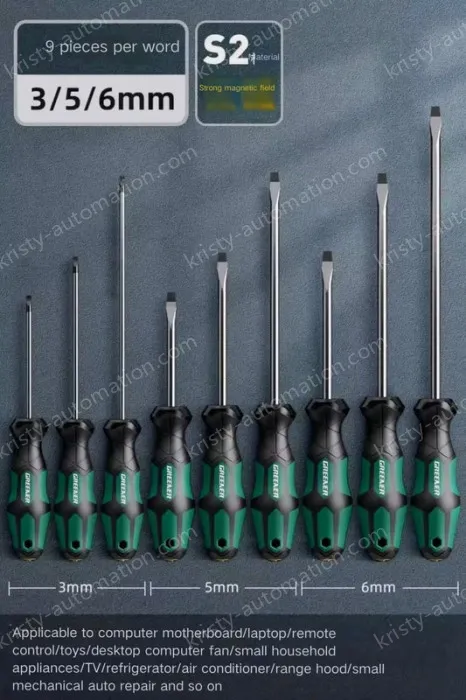 3/5/6mm slotted 9-piece set