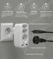 Extension power outlet wall socket