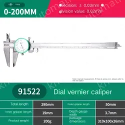 Caliper with table 0-200mm 91522
