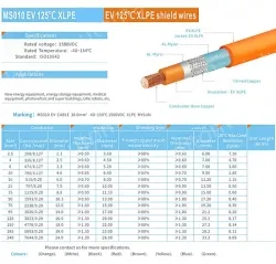New energy EV high-voltage power cable 1500V Nominal cross-section 10mm&sup2;