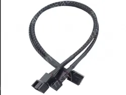 PWM two-point temperature control cooling fan extension cable 1in 2out