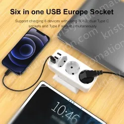 Germany France extension usb wall socket