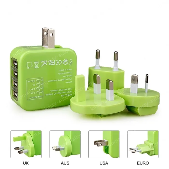 Universal travel adapter with 4 USB KRUSB-WLG3332B