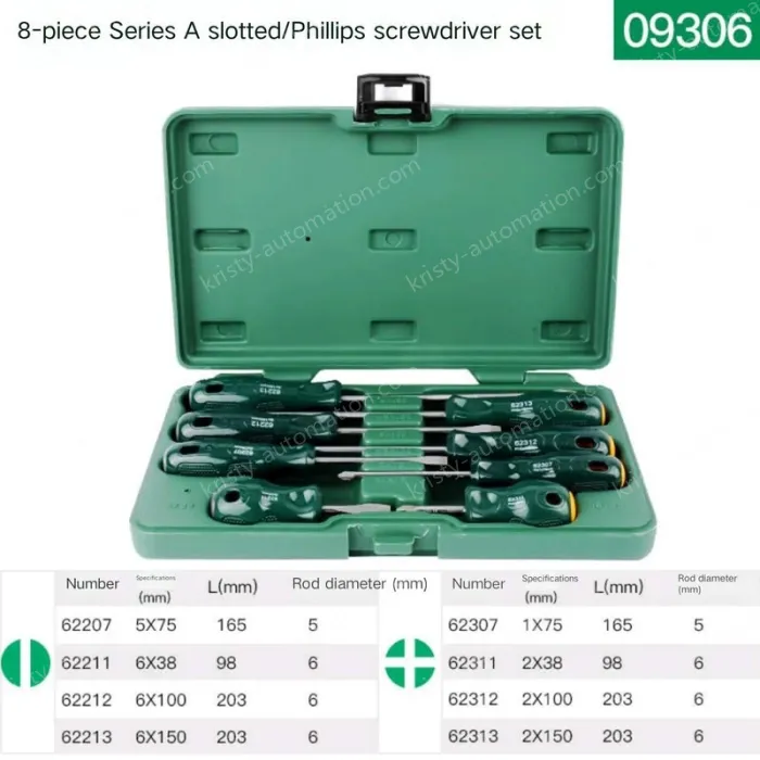 8-piece set of slotted cross