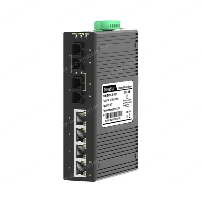 2 Ports 100M F(x) + 4 Ports 10/100M T(x) Din-Rail Unmanaged Industrial Ethernet Switch
