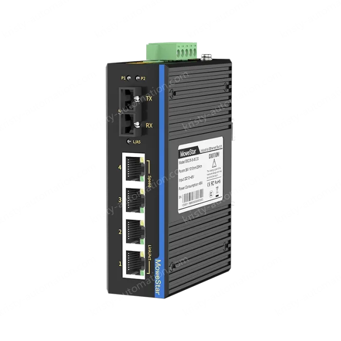 1 Port 100M F(x) + 4 Ports 10/100M T(x) Din-Rail Unmanaged Industrial Ethernet Switch