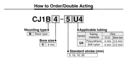 Double Acting CJ1 Series Bore Size &oslash;4