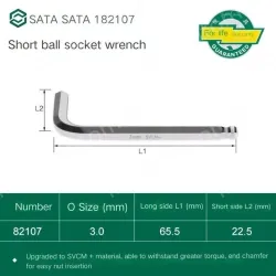 Short ball hex wrench 3mm 82107
