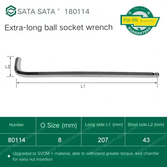 Extra-long ball head hex wrench 8mm 80114