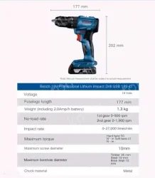 GSB 185-LI Single Electric + GWS180 Bare Metal (without charger and battery)