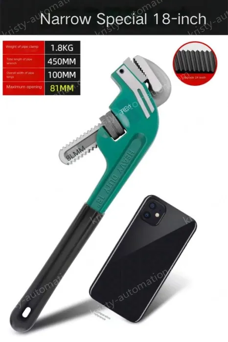 18 inch crooked head pipe wrench