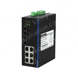 2 Ports 100M F(x) + 6 Ports 10/100M T(x) Din-Rail Unmanaged Industrial Ethernet Switch