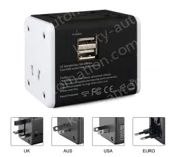 2USB travel adapter KRUSB-WLG3344B