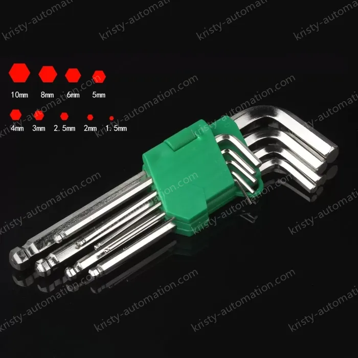 Nickel-plated mid-length ball head - set of 9