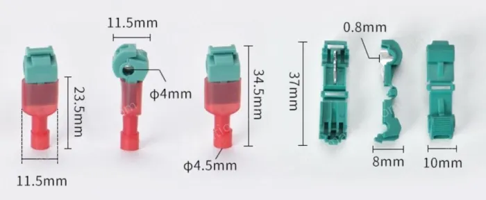 T4 green 0.5-1.5 square hard wire-T-type no-break wire terminal
