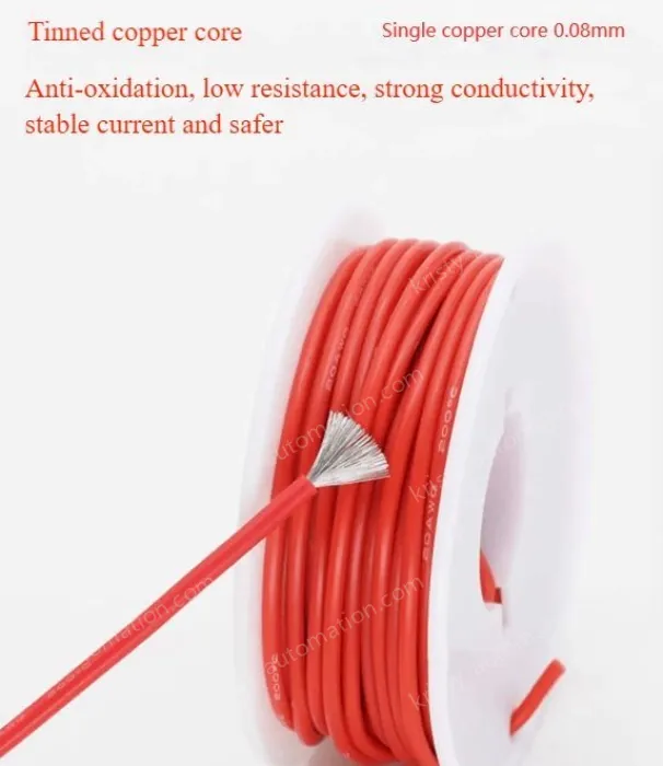 Silicone high temperature cable 22AWG White