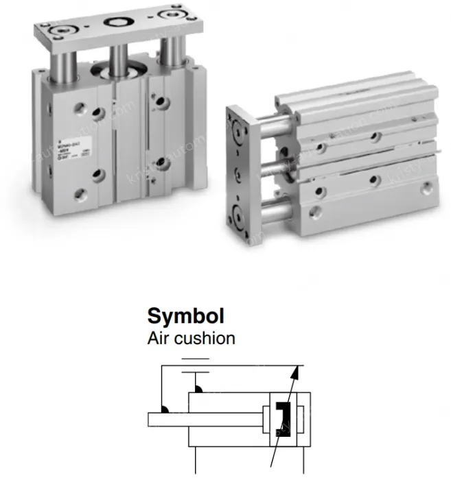 Compact Guide Cylinder With Air Cushion MGP Series &oslash;16, &oslash;20, &oslash;25, &oslash;32, &oslash;40, &oslash;50, &oslash;63, &oslash;80, &oslash;100
