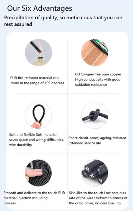 5 core 4 core 2 core sensor cable 24 AWG 5 pole