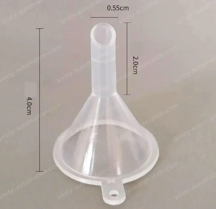 Plastic separating funnels The length and diameter of the tip is 3cm, 1 piece