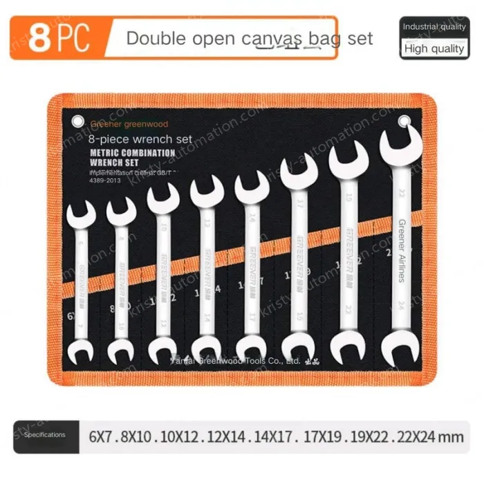 Open 8 pieces (6-24) canvas set Double-ended wrench
