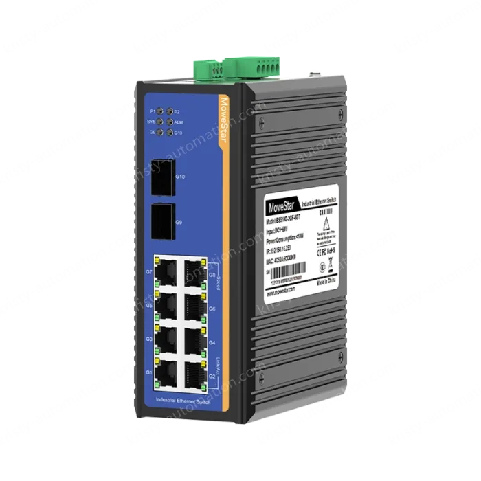2 Ports Gigabit SFP + 8 Ports Gigabit T(x) Din-Rail Managed Industrial Ethernet Switch