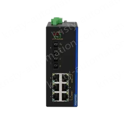 2 Ports 100M F(x) + 6 Ports 10/100M T(x) Din-Rail Unmanaged Industrial Ethernet Switch