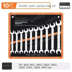 Open 10 pieces (6-27) Canvas set Double-ended wrench