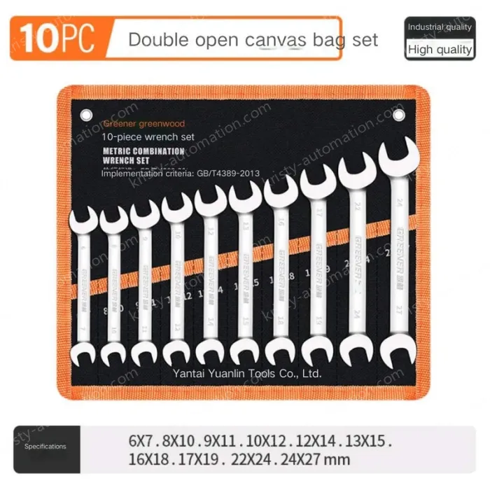Open 10 pieces (6-27) Canvas set Double-ended wrench