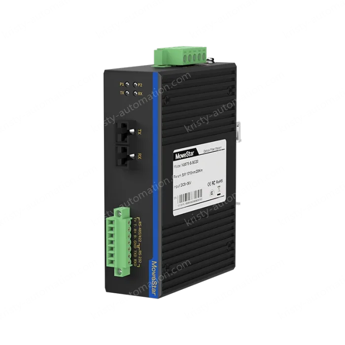 Din-Rail RS232/485/422 Serial To Fiber Modem