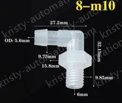 8-M10-M thread right angle elbow