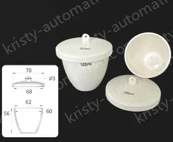 Ceramic crucibles 70ml+ lid