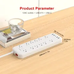 New Design 12 AC Outlets Surge Protector Power Strip