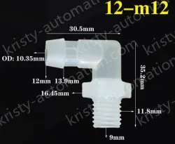 12-M12-M thread right angle elbow