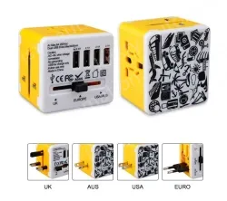 Universal travel adapter with 4 USB KRUSB-WLG3342B