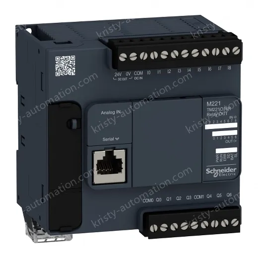 TM221C16R logic controller, Modicon M221, 16 IO, 7 relay outputs, 100&acirc;&euro;&brvbar;240V AC
