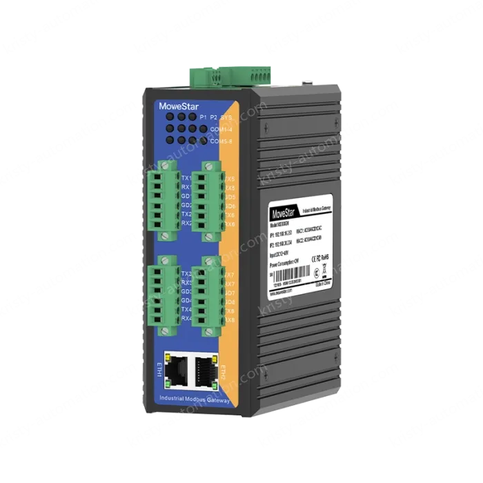 8 Ports RS485 to 2 Ports Ethernet Modbus Industrial Smart Gateway