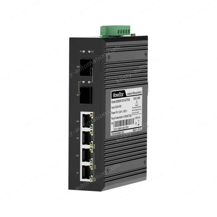 2 Ports Gigabit SFP + 4 Ports Gigabit PoE RJ45 Din-Rail Unmanaged Industrial PoE Switch