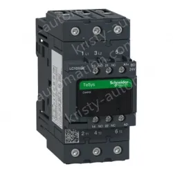 LC1D50ABD IEC contactor, TeSys Deca, nonreversing, 50A, 40HP at 480VAC, up to 100kA SCCR, 3 phase, 3 NO, 24VDC coil, open style
