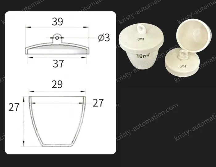 Ceramic crucibles 10ml+ lid
