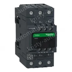 LC1D50AM7 IEC contactor, TeSys Deca, nonreversing, 50A, 40HP at 480VAC, up to 100kA SCCR, 3 phase, 3 NO, 220VAC 50/60Hz coil, open